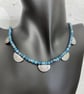 Silver and blue apatite Ulu necklace