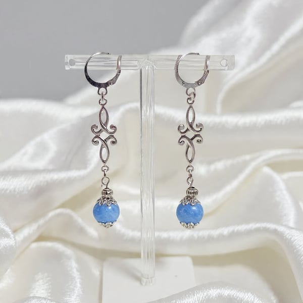 Agate Earrings Blue Lace 