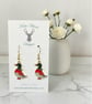 Charm Earrings - Enamel Duck - Image 1