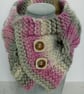 Cable knit neck warmer in pink 100% pure wool