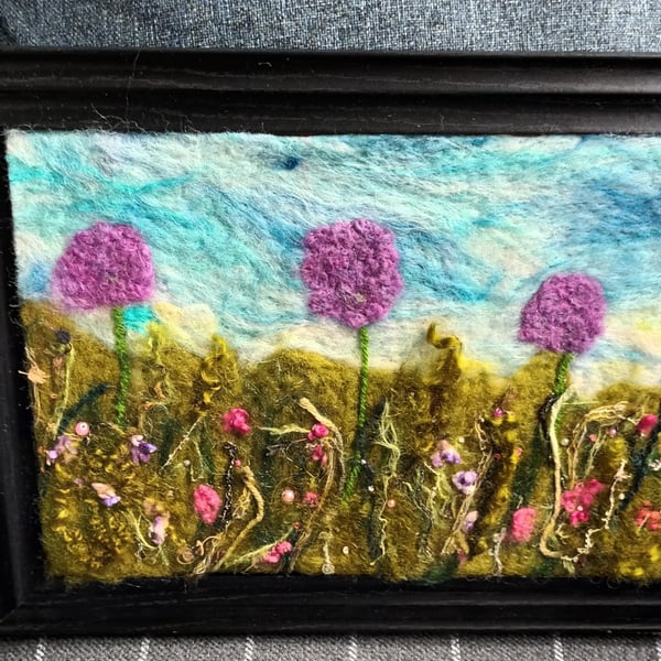 Flower Meadow - Needle felted picture - 