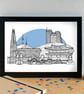 Seoul Skyline Travel Art Print - Image 1