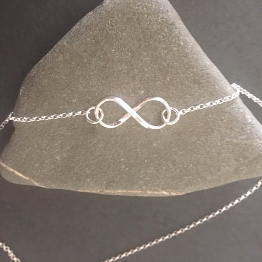 Sterling Silver Infinity Pendant Necklace Love Knot Necklace 