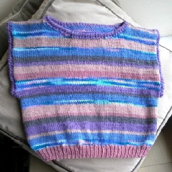 KNITTING PATTERN PDF Striped Slipover Vest