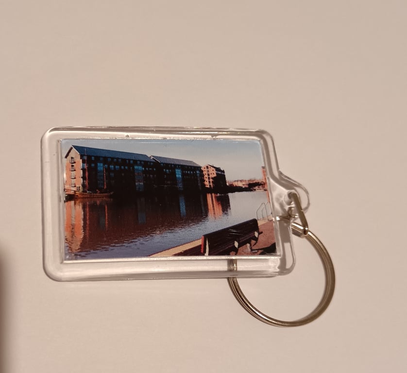 Gloucester Docks River View Photography Keyring 