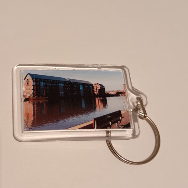 Gloucester Docks River View Photography Keyring 