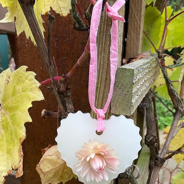 Beeswax and Pink Helichrysum scented hanging decoration