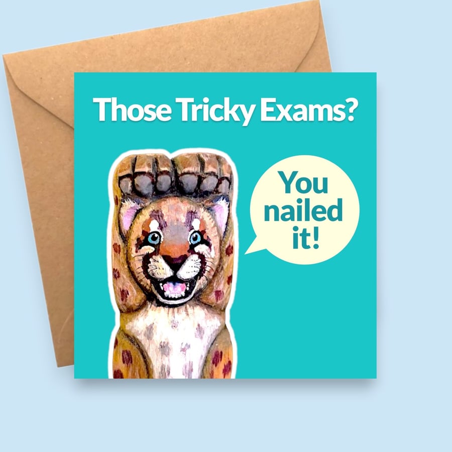 Funny Exam Results Card - Puma Congratulations Card - You Nailed It - Well Done