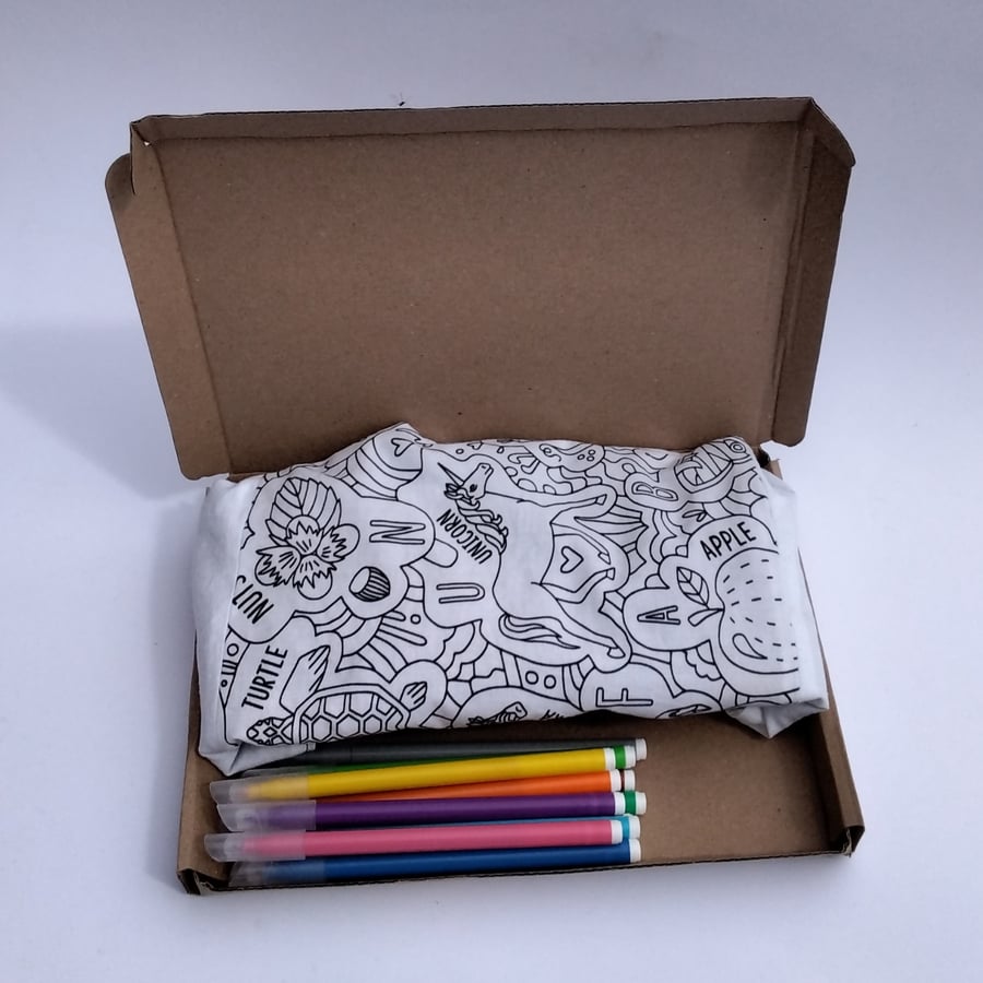 Colour in your own Alphabet Bag, Letterbox gift 