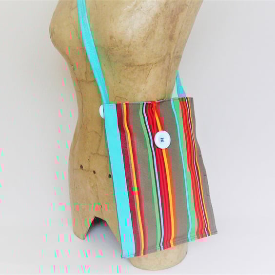 SMALL BAG, minimalist, bright, striped, lightweight cross body or shoulder Bag