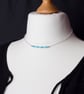  Turquoise bar necklace - Simple gemstone and opalite bead bar necklace - Image 3
