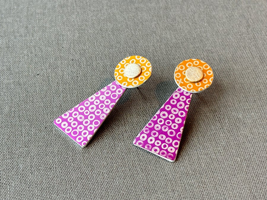 Multi way long colour drop earrings