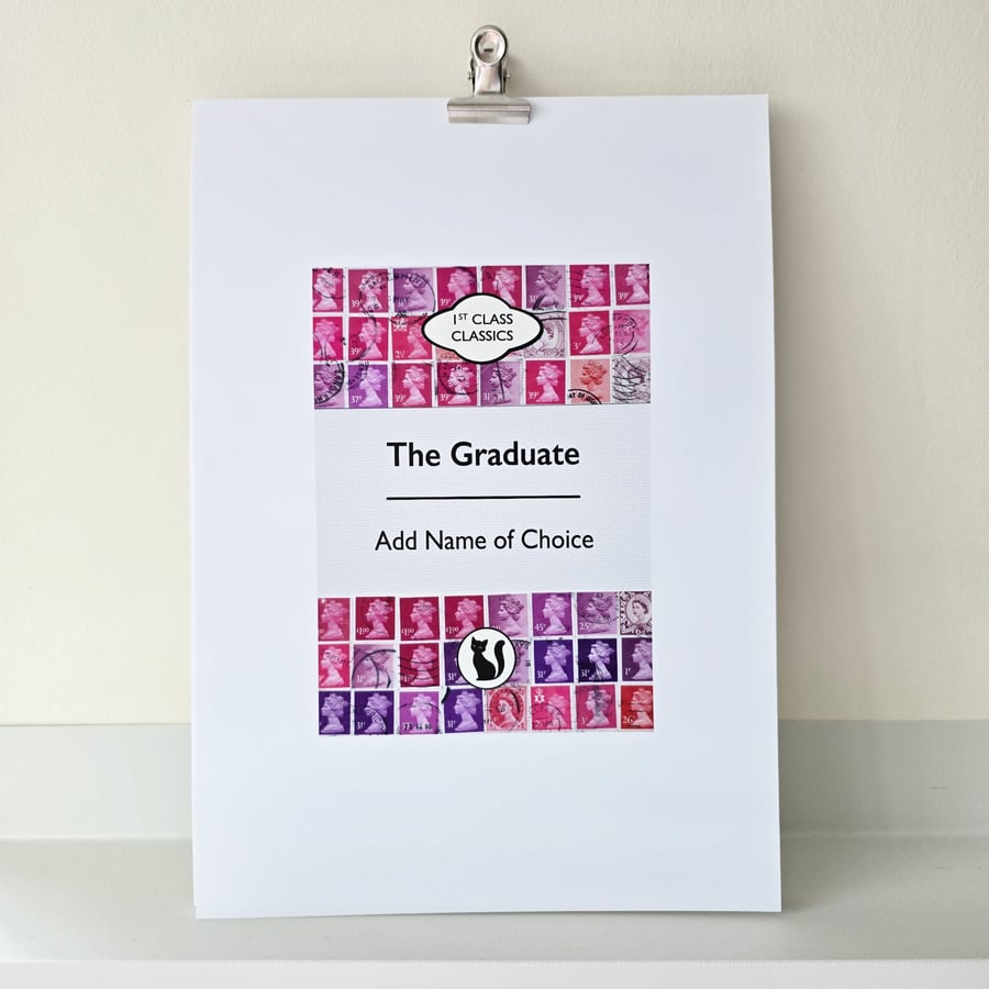PERSONALISED - Stamp Print - First Class Classics - The Graduate - UK P&P Free