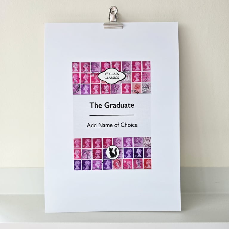 PERSONALISED - Stamp Print - First Class Classics - The Graduate - UK P&P Free