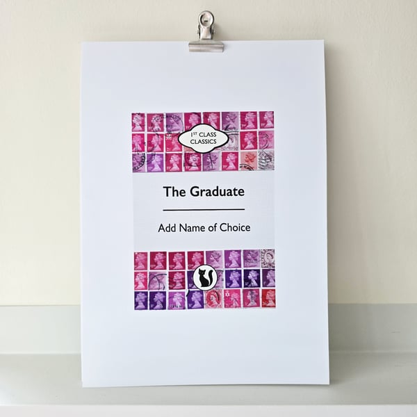PERSONALISED - Stamp Print - First Class Classics - The Graduate - UK P&P Free