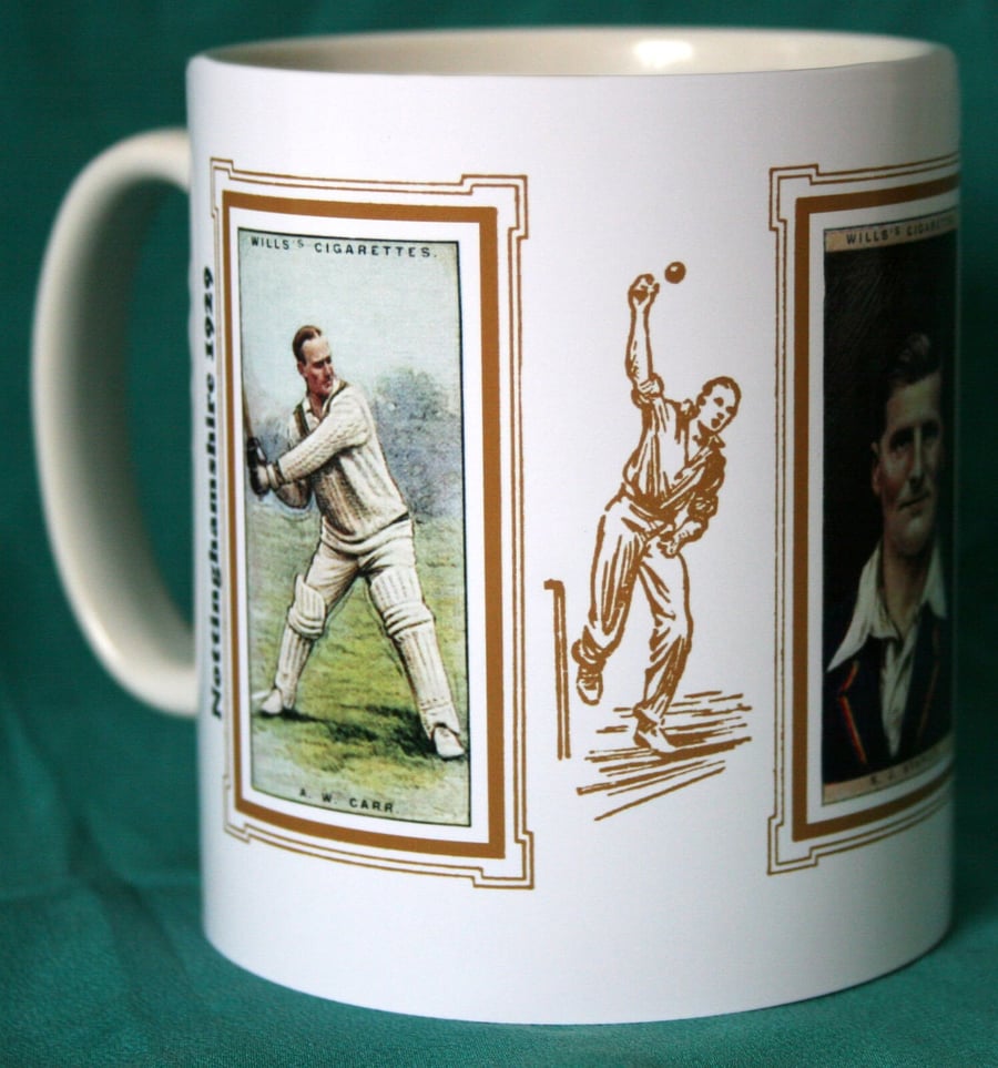 Cricket mug Nottinghamshire 1929 cricket counties A W Carr, S J Staples & F Barr