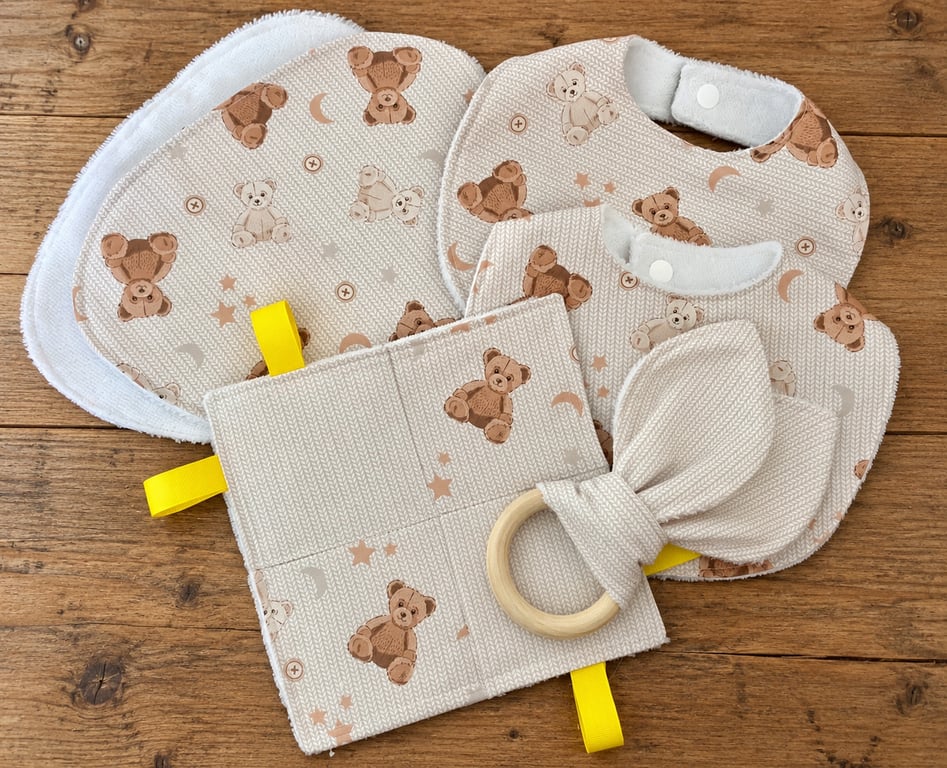 Five piece Teddy Bear Design baby set - Baby Gift Set - Baby Shower Gift