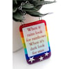 Handmade Fused Glass Look for Rainbows Hanging Picture - Inspirational Quote