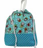 Extra Large drawstring knitting bag with sheep print, multi pockets project bag  - Image 6