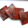 Rusty Red shiny ceramic coasters