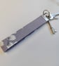 Key ring wrist strap in mauve Laura Ashley fabric
