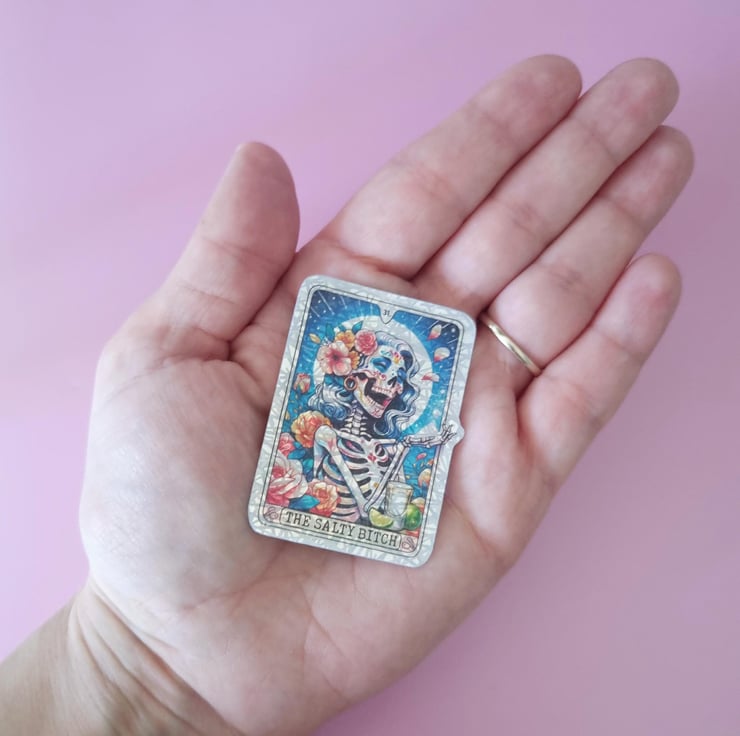 The Salty Bitch Tarot Card Sticker Rainbow Scra... - Folksy