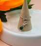 Rustic sterling silver ring with elephant charm - Image 1