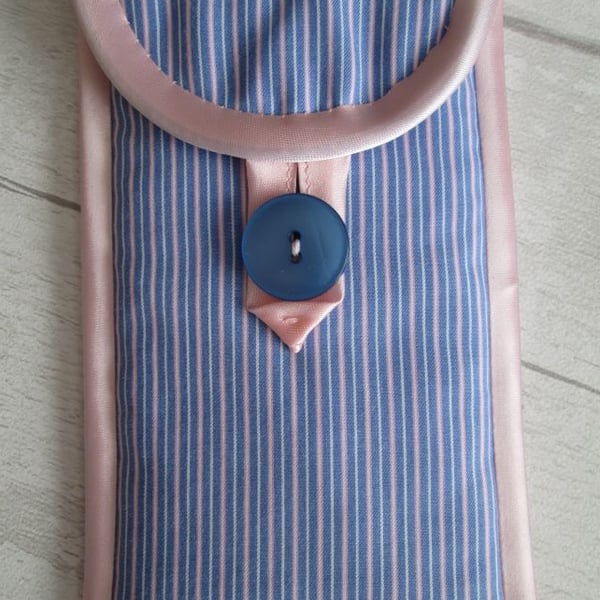 Pink and Blue Striped Shirting Glasses Case or Phone Case