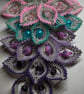 Colourful Seed Bead and Crystal handmade Necklace - leaf pattern Fall - Image 5