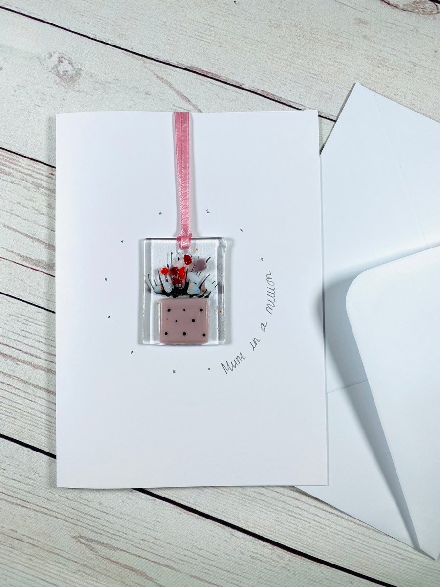 Fused glass keepsake Mother’s Day card