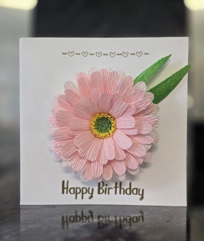 Handmade personalised 3D Flower Birthday Card: 