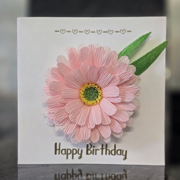 Handmade personalised 3D Flower Birthday Card: 