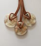 Citrine Resin Circle Necklace: Crystal Pendant On Cord- Handmade Jewelry