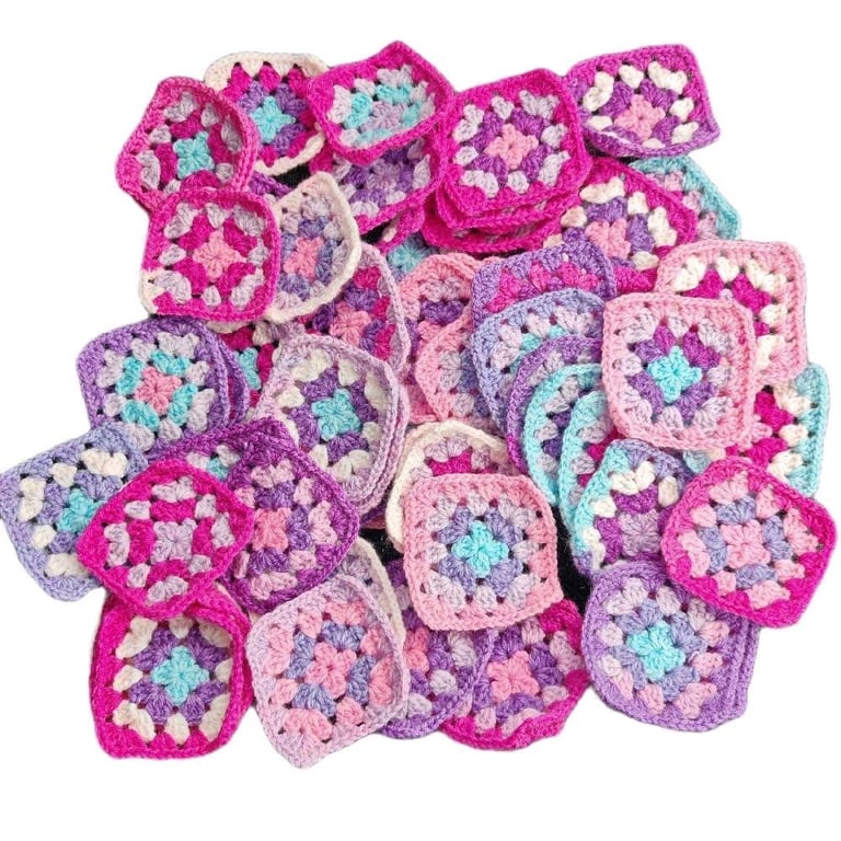 Crochet Granny Squares Tulip Colour Scheme 3-inch Size