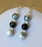 Sterling Silver Drop Earrings with Moss Agate and Jasper - Image 2