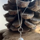 Freshwater Pearl & Sterling silver ring Pendant Necklace