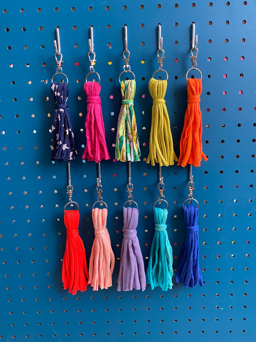 Zero waste fabric yarn bag charm