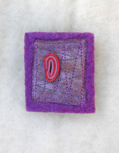 Felted hand made  purple brooch 