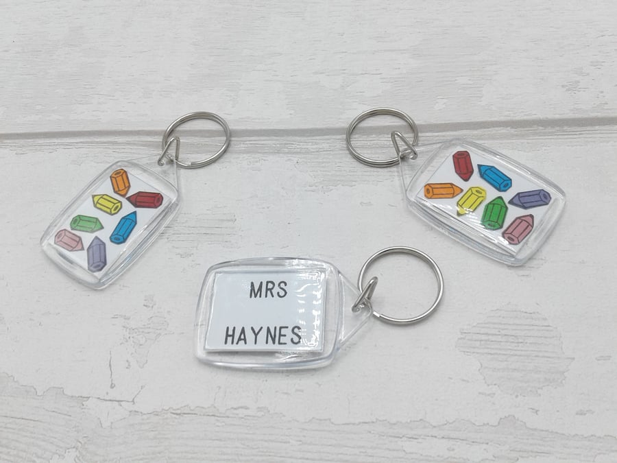 Teacher gifts. Personalised key rings. Teaching assistants. Nursery staff.