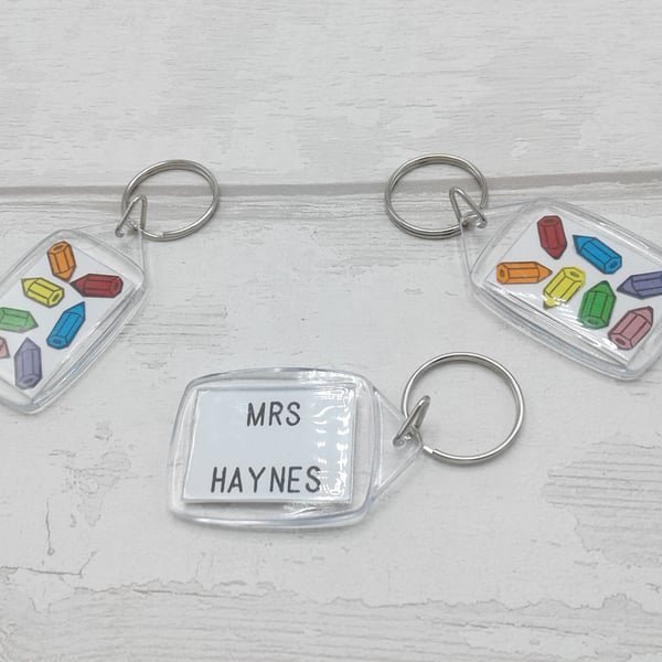 Teacher gifts. Personalised key rings. Teaching assistants. Nursery staff.