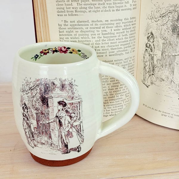 Handmade Pride and Prejudice quote mug, Jane Austen fan gift