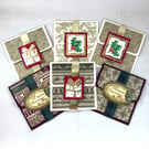 Pack of 6 Christmas money or gift card holders in neutral tones