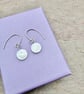 Round Disc Mother of Pearl and Sterling Silver Earrings