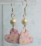 Dainty Pastel Flower Heart Earrings - Image 2