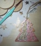 Pink Christmas tree shaped hanging Christmas tree decoration 