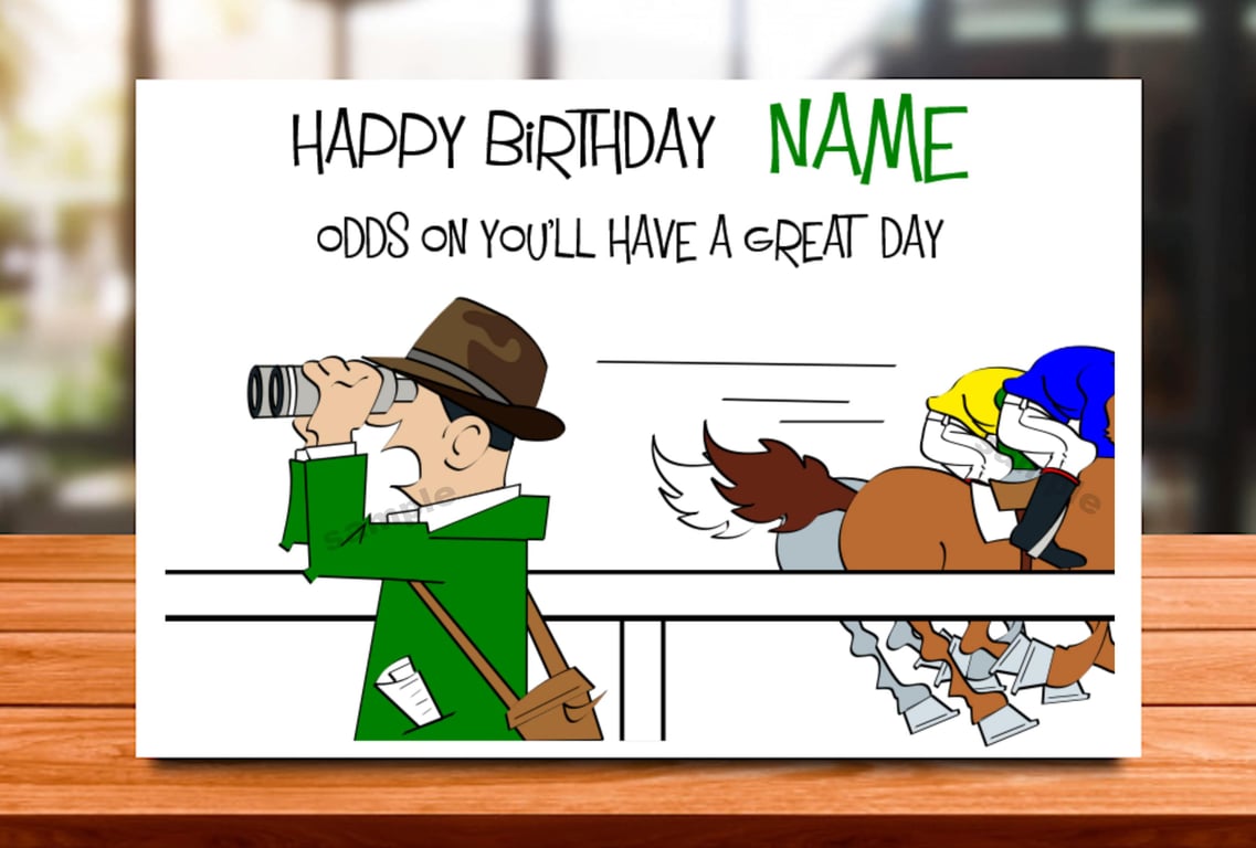 Personalised Horse Racing Birthday Card, Punter Gift, Cheltenham, ascot, dad, 