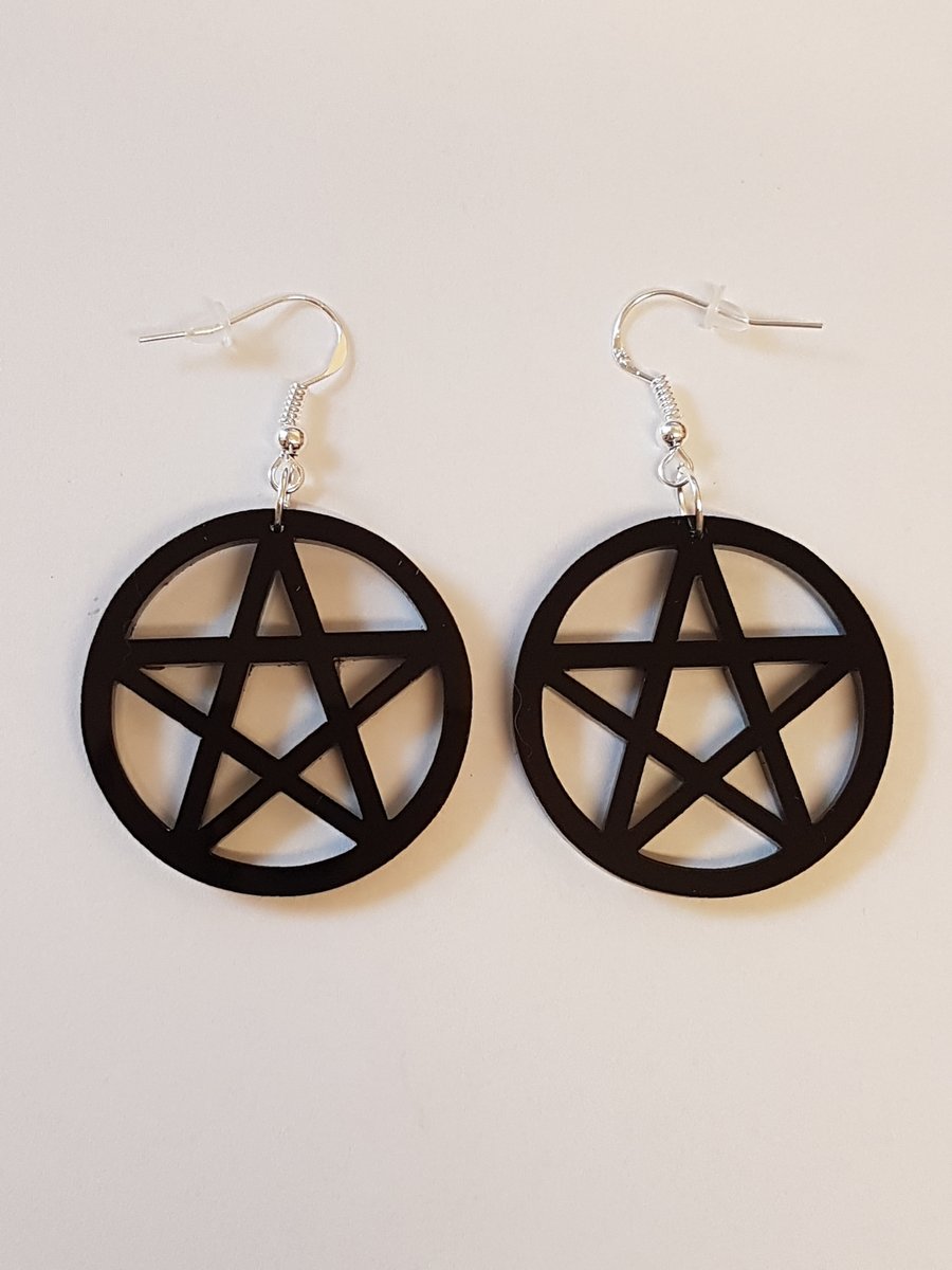 Pentagram Symbol Earrings - Acrylic