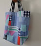 Irish Linen Patchwork Bag, Small Project Bag - Image 4