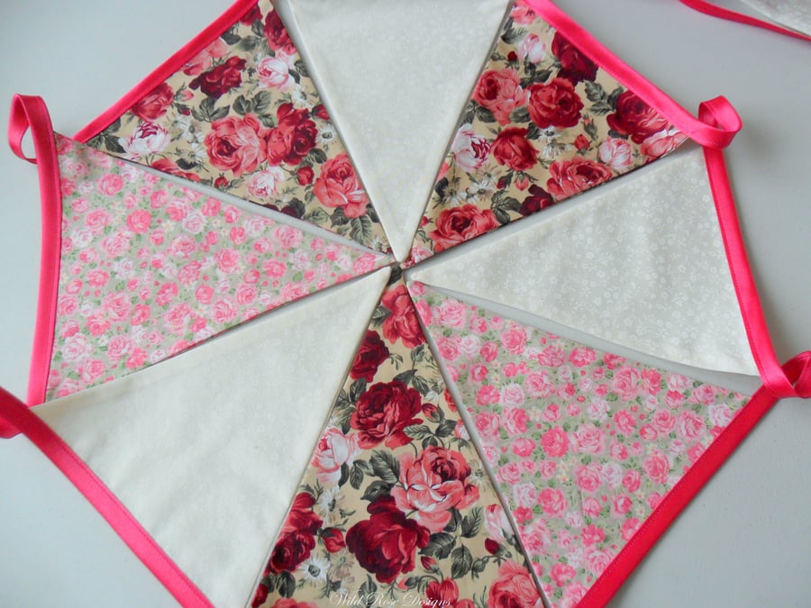 Bunting in pink and cream    