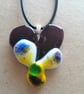 Fused Glass Pansy Necklace - Image 1